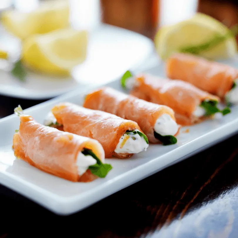 Gerookte zalmrolletjes