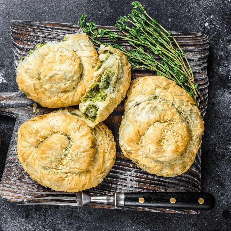 Spinazie-feta rolletjes